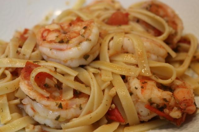Pasta with Garlicky Shrimp