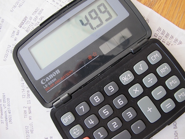 Calculator to add as you go along. grocery shopping, budget