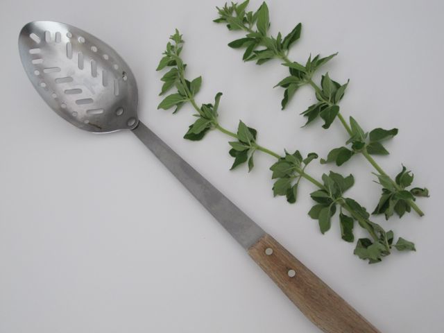 Use a spoon to pick your herbs!