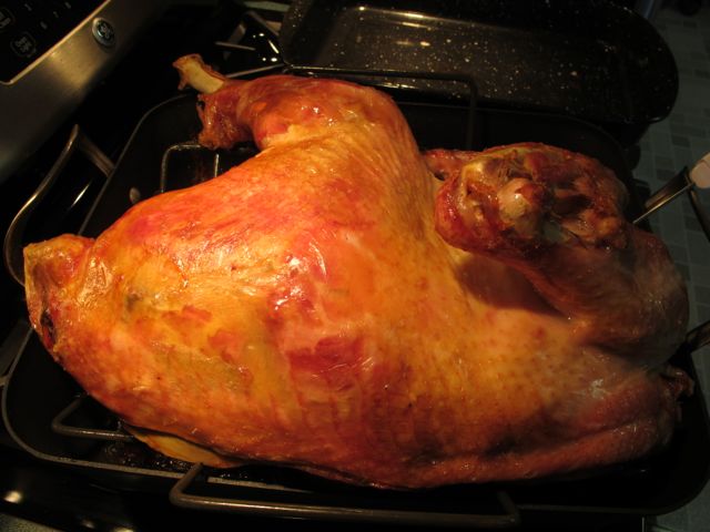 Roasting ½ turkey.