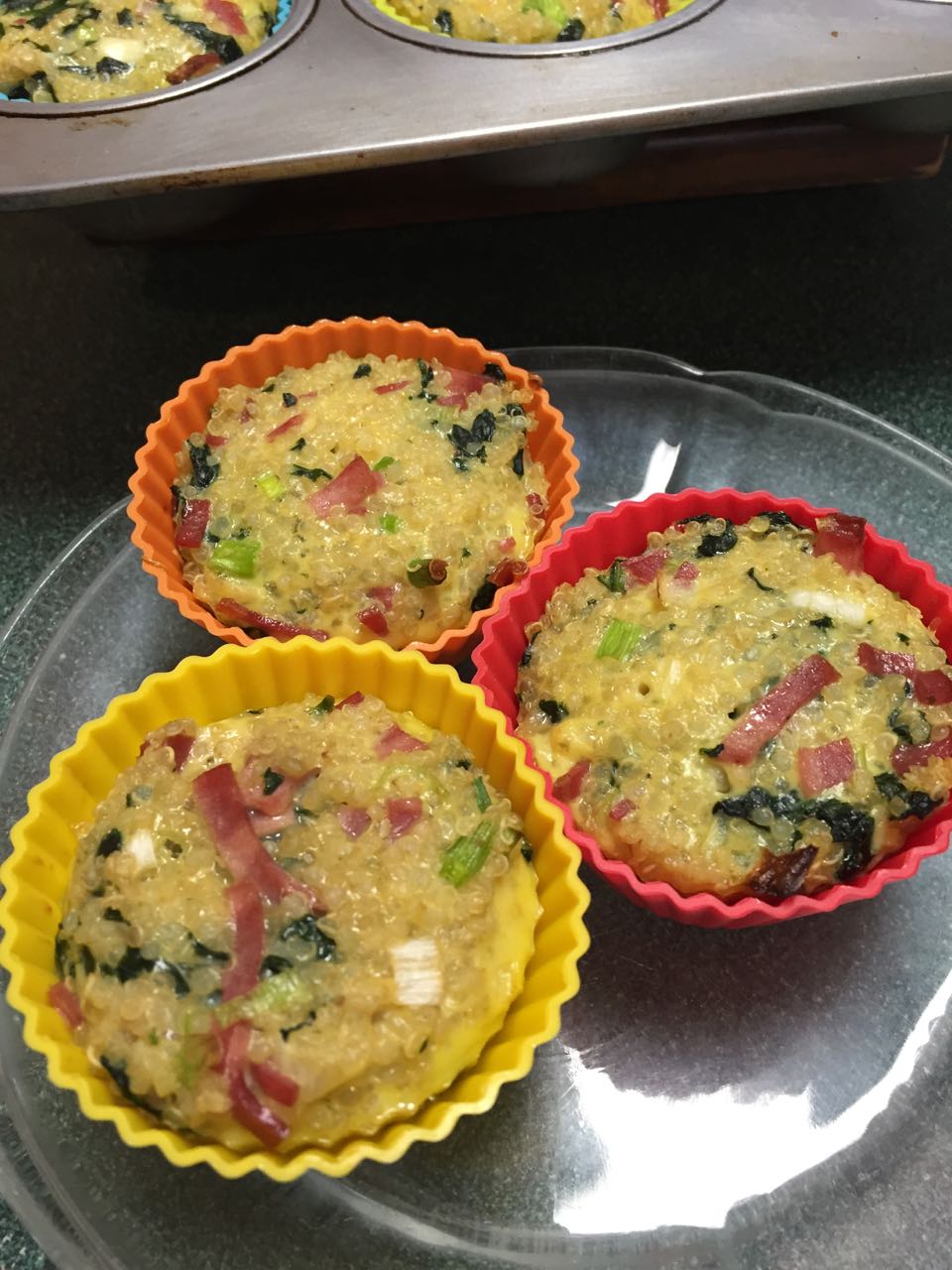 Spinach and Bacon Quinoa Muffins