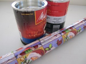 coffee cans, gift wrap, prudent living