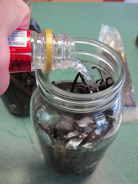 Vodka, vanilla beans, homemade vanilla extract