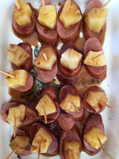 glazed kielbasa bites