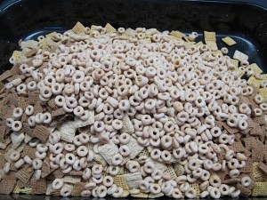 dried cereal, snack mix, munchies