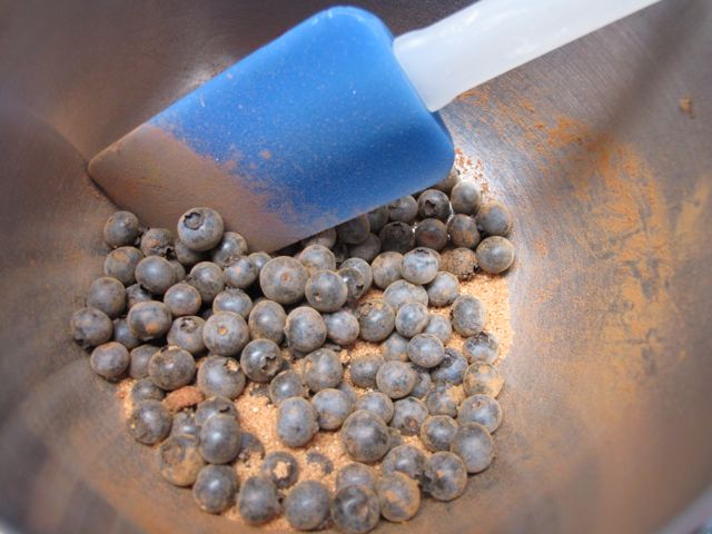 Coat the berries with cinnamon and sugar