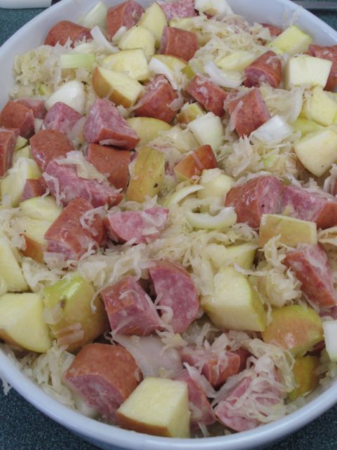 Place ingredients in a large shallow casserole.