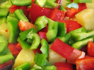 sweet peppers, pineapple