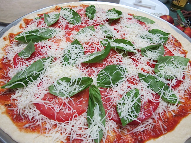 herbs, basil, pizza