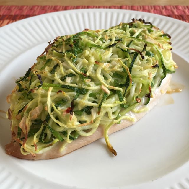 Zucchini Parmesan Crusted Chicke