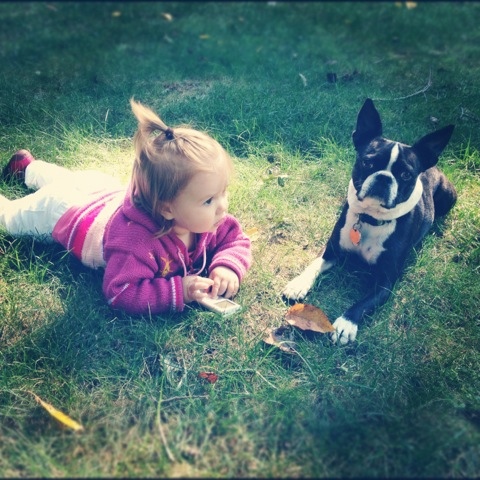 Our granddaughter and Riley. dogs, dog biscuits