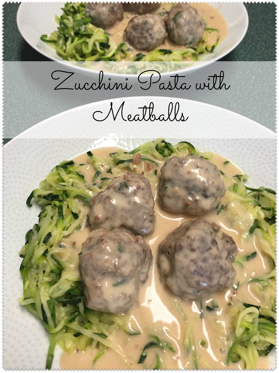 zucchini pasta with meatballs
