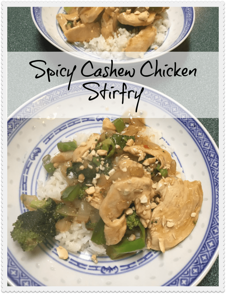 Spicy cashew chicken stir-fry