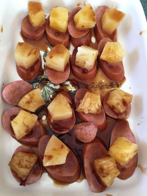 glazed kielbasa bites