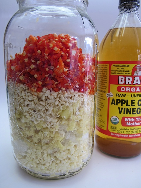 garlic, onion, horseradish, ginger, hot peppers