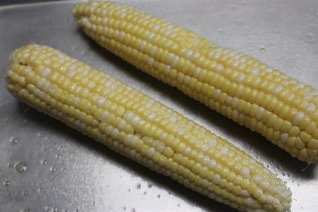 Corn ready for the oven.