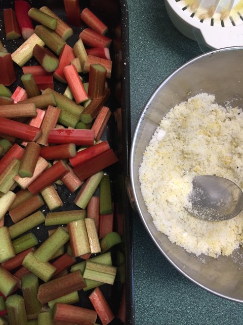 oven roasted rhubarb compote