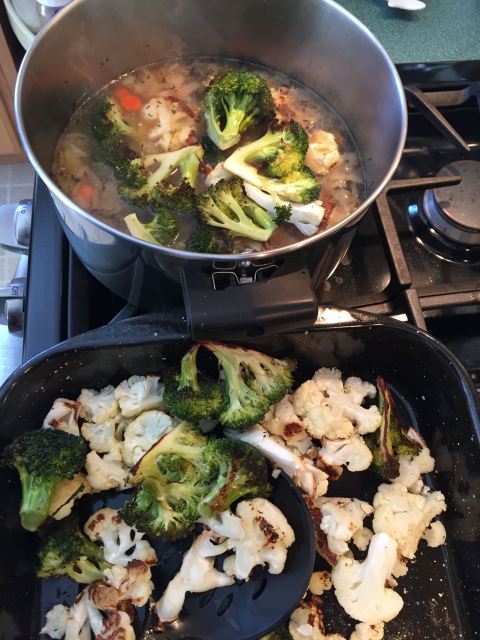 Roasted Broccoli-Cauliflower Soup