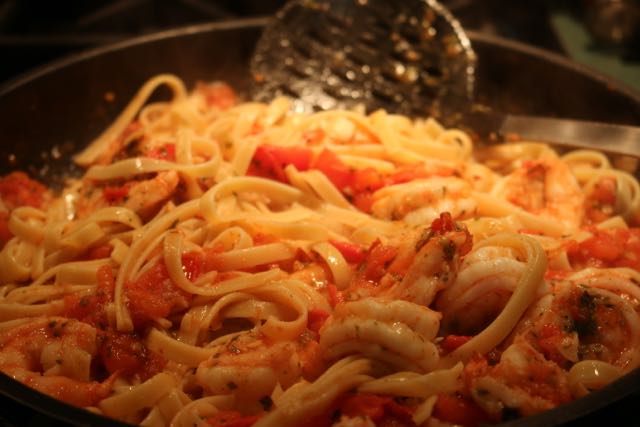 Pasta with Garlicky Shrimp