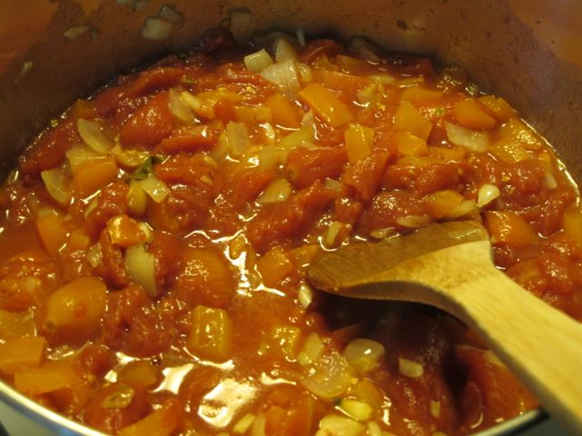 Stir the sauce. recipe box, prudent living