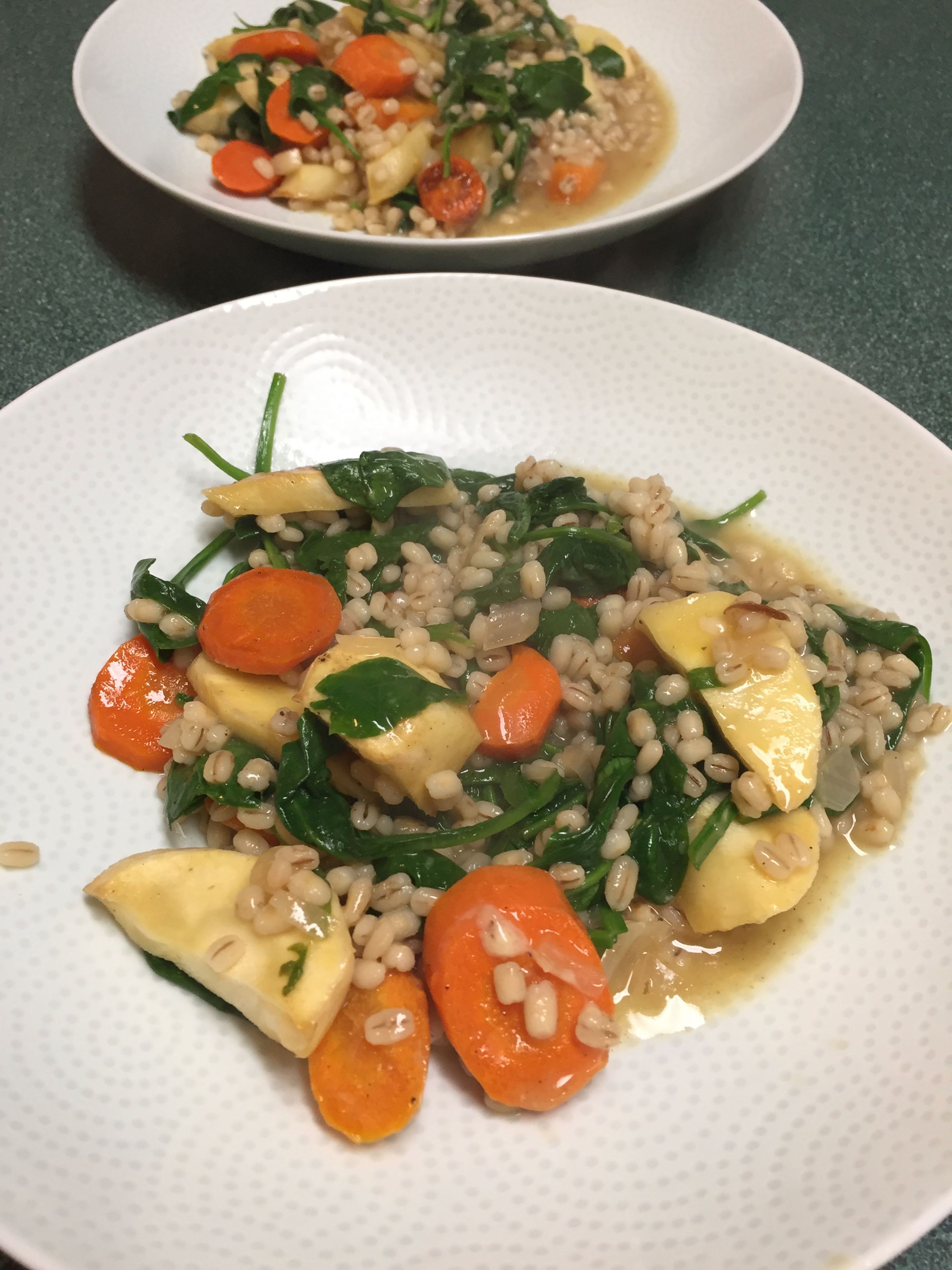 Barley with Roasted Parsnips and Carrots