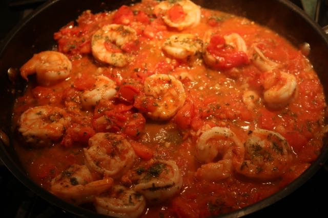 Pasta with Garlicky Shrimp