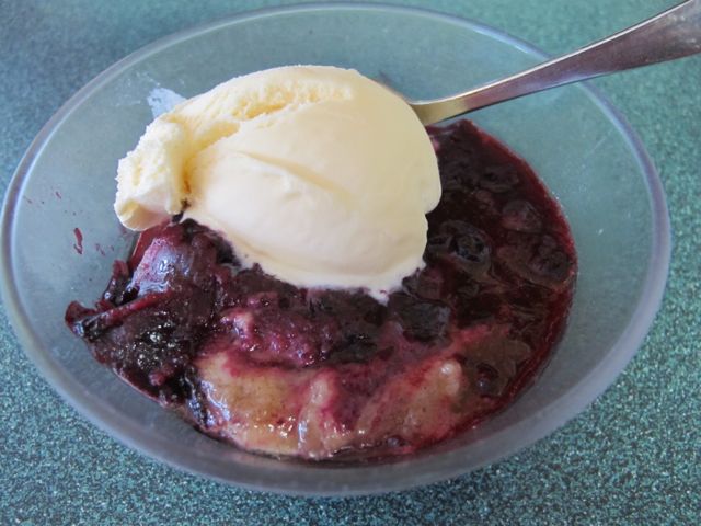 Blueberry Crisp with ice cream!