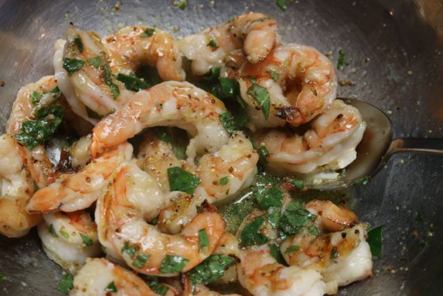 Toss shrimp with reserved dressing.