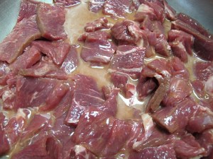 beef in marinade Chinese cooking, beef