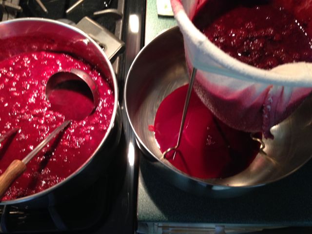 Pure blackberry juice.