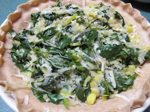 vegetables, quiche, spinach, leek