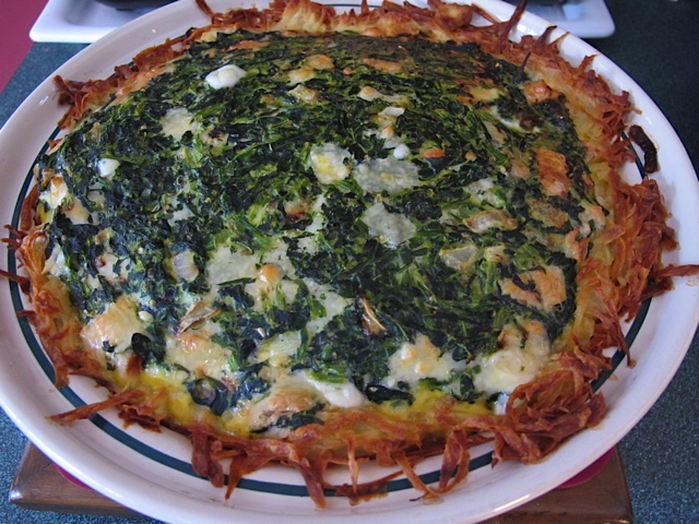 spinach, potato, pie