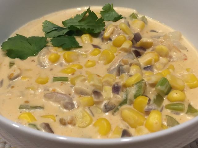 Smoky corn & Shrimp Chowder