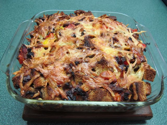 Bacon, Tomato and Cheese Strata