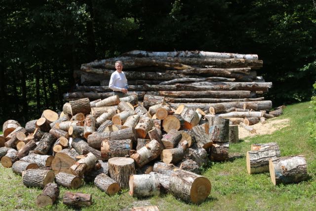 Making progress on the woodpile!