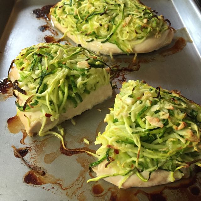 Zucchini Parmesan Crusted Chicke