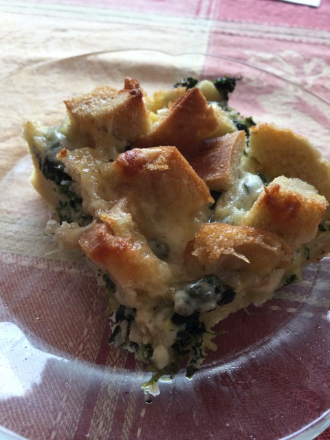 spinach parmesan strata