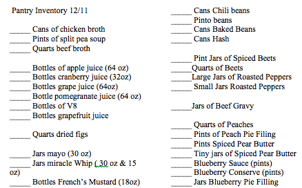 pantry, prudent living