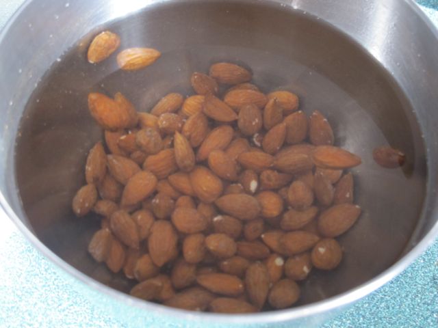 Soak almonds in water