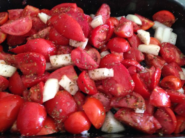 Combine all the ingredients and place in a large roasting pan.
