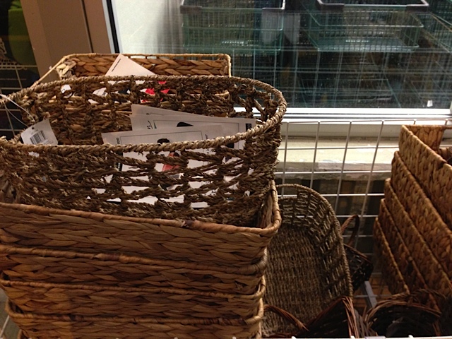Buy baskets now to create Christmas baskets later. prudent living