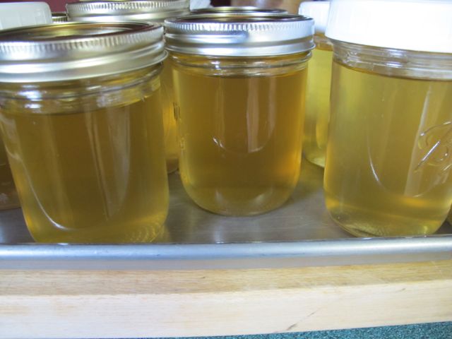 When the lard is liquid it will be golden in color.