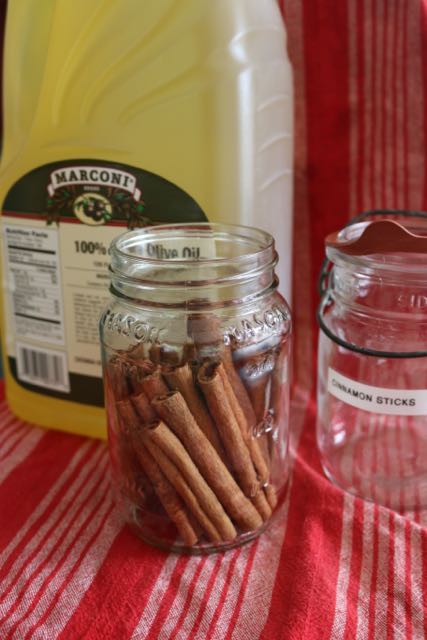 Ingredients for cinnamon oil.