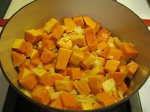risotto, butternut squash, onions, prudent living