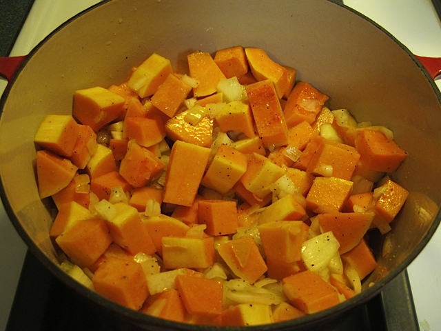 risotto, butternut squash, onions, prudent living