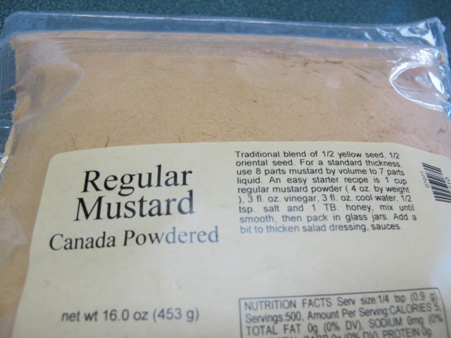 Buying mustard powder in bulk.