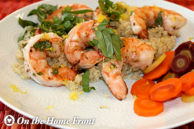 Lemon Basil Grilled Shrimp and Quinoa