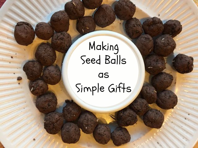 making seed balls, simple gifts