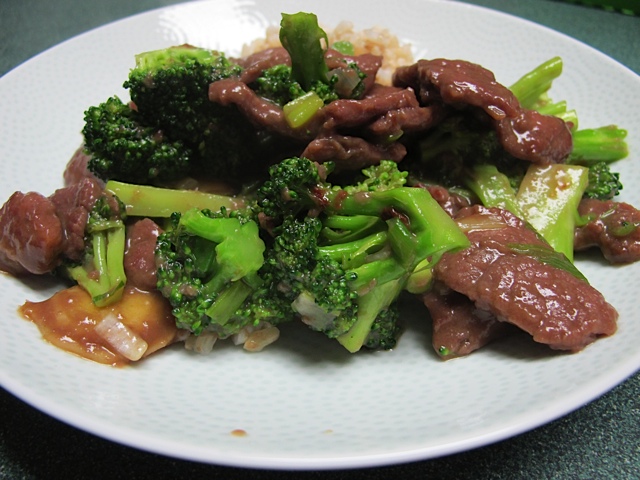Chinese cooking, beef and broccoli