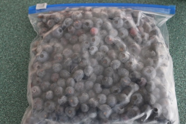 Frozen blueberries.